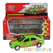 МАШИНА "ТЕХНОПАРК" МЕТАЛЛ. ИНЕРЦ. RENAULT LOGAN 12СМ, ОТКРЫВ. ДВЕРИ И БАГАЖНИК В КОР. в кор.2*36шт | фото №0