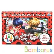 Настольная игра-ходилка Азбука. Леди Баг и Супер-Кот в кор. Умные игры в кор.20шт | фото №0