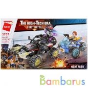 Конструктор пласт. 2 машины, с фигурками и аксесс., 191дет. в кор. в кор.48шт (Собран) | фото №0