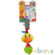 Текстильная игрушка подвеска-пищалка с колокольчиком петух на карт. в пак. "Умка" в кор.260шт | фото №0