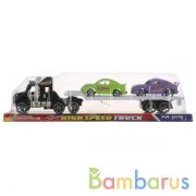 Трейлер инерц. с 2-мя машинками, цвет в ассорт. JM909-9A в пласт. в кор.2*90шт | фото №0