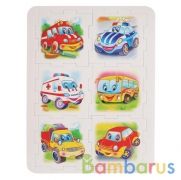 МЯГКИЙ КУБИК-ПАЗЛ (ЕВА) "УМКА" ВЕСЕЛЫЕ МАШИНКИ.В.СТЕПАНОВ. НА БЛИСТЕРЕ (6 ДЕТАЛЕЙ) в кор.100шт | фото №0