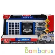 Игрушка пластик свет-звук ПОЛИЦЕЙСКИЙ УЧАСТОК 22 см, ворота, uaz HUNTER,кор. Технопарк в кор.2*18шт | фото №0