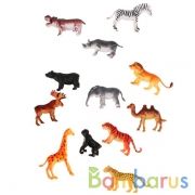 НАБОР ИЗ 12-И ДИКИХ ЖИВОТНЫХ "ИГРАЕМ ВМЕСТЕ" 5СМ, В АССОРТ. В ПАК. С РУСС. ХЕДЕРОМ в кор.6*24наб | фото №0