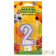 СВЕЧА-ЦИФРА "2" "ИГРАЕМ ВМЕСТЕ" МИМИ МИШКИ НА БЛИСТЕРЕ (РУСС. УП.) в кор.10*16шт | фото №0
