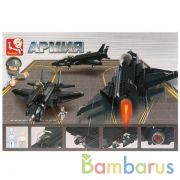 Конструктор пласт. самолет с фигуркой, 252дет. в русс. кор. 42*28*6см в кор.16шт | фото №0