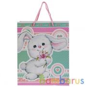 Пакет подарочный глянцевый зайка, 26х32х14см в пак. "Играем вместе" уп-12шт в кор.6уп | фото №0