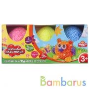 Набор шарикового крупнозерн. незастыв. пластилина с блеск. MultiArt 3 цв., глаза, яйца в кор.4*24шт | фото №0