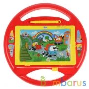 Доска для рисования "Грузовичок Лёва" руль. магнитная. 27*27см, ч/б поле. ИГРАЕМ ВМЕСТЕ в кор.3*32шт | фото №0