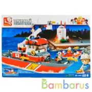 Конструктор пласт. корабль пожарный с фигурками, 429дет. в русс. кор. 47,5*33*6,7см в кор.12шт | фото №0