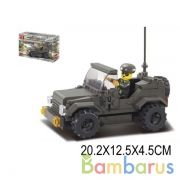 КОНСТРУКТОР ПЛАСТ. "СУХОПУТНЫЕ ВОЙСКА" МАШИНА ВОЕННАЯ С ФИГУРКОЙ, 121ДЕТ В КОР. 20*12*4СМ в кор.72шт | фото №0