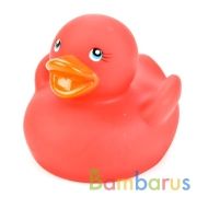 ИГРУШКА ДЛЯ КУПАНИЯ "ИГРАЕМ ВМЕСТЕ" ТЕРМО УТОЧКА, КРАСНАЯ В СЕТКЕ (РУСС. УП.) в кор.100шт | фото №0