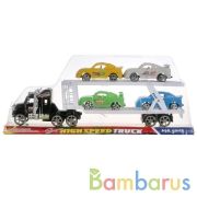 Трейлер инерц. с 4-мя машинками JM909-29A в пласт. в кор.2*54шт | фото №0