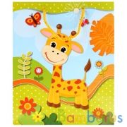 ПАКЕТ ПОДАРОЧНЫЙ "ИГРАЕМ ВМЕСТЕ" ЖИРАФИК 26Х32Х14СМ, БУМ., ГЛЯНЦЕВЫЙ В ПАК. УП-12ШТ в кор.6уп | фото №0