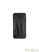 Черный чехол для IPhone имитация крокодиловой кожи | фото №0