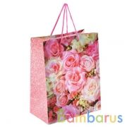 Пакет подарочный глянцевый цветы, 26*32*14см в пак. Играем вместе уп-12шт в кор.6уп | фото №0