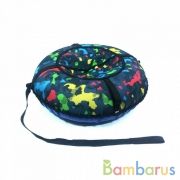 Надувная ватрушка (тюбинг) 100см "Принт" PT10055 Polytube Фестиваль с автокамерой, уп.1 | фото №0