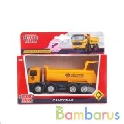 САМОСВАЛ "ТЕХНОПАРК" МЕТАЛЛ., ДЛИНА 13СМ, ПОДВИЖНЫЕ ЭЛЕМЕНТЫ В РУСС. КОР. в кор.4*24шт | фото №0