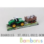 Машина инерц. трактор с прицепом, с аксесс., в ассорт. в пласт. в кор.2*32шт | фото №0