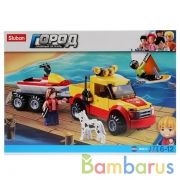 Конструктор пласт. машина с фигурками, 172дет. в русс. кор. 26*19*4,5см в кор.48шт | фото №0