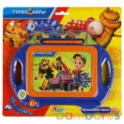 Доска для рисования Турбозавры магнитная, 20*15см, ч/б поле ИГРАЕМ ВМЕСТЕ в кор.2*96шт | фото №0