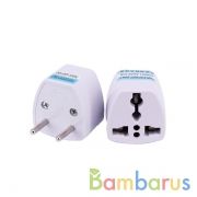 Универсальный переходник на европейскую вилку плоский (A+) White | фото №0