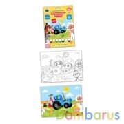 Набор д/дет тв-ва Синий ТРАКТОР роспись по номерам холст (17х23см), MultiArt в кор.50шт | фото №0