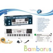 Электроорган  (220v/на бат.) с микрофоном, usb з/у в кор. в кор.3*6шт | фото №0