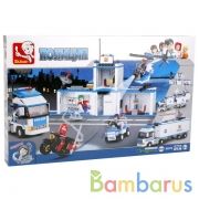 Конструктор пласт. полицейский участок с машинками, 572дет. в русс. кор. 52*33*6,7см в кор.12шт | фото №0