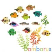 Игрушка пластизоль рифовые рыбки 12 рыбок + 4 водоросли ИГРАЕМ ВМЕСТЕ в кор.2*156наб | фото №0