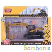Модель металл свет+звук "ГУСЕНИЧНЫЙ ЭКСКАВАТОР", длина 17,5см, инерц. в кор. Технопарк в кор.64шт | фото №0