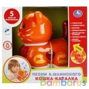 КАТАЛКА-КОШКА "УМКА" НА БАТ. СВЕТ+ЗВУК, РУССИФИЦ. (5 ПЕСЕН В.ШАИНСКОГО ИЗ М/Ф) В КОР. в кор.2*12шт | фото №0