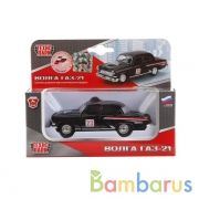 МАШИНА "ТЕХНОПАРК" МЕТАЛЛ. ИНЕРЦ. ГАЗ. ВОЛГА-21 11,5СМ,  ОТКРЫВ. ДВЕРИ 6405B В КОР. в кор.3*36шт | фото №0