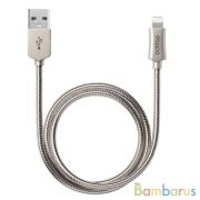 Дата-кабель Steel USB - Lightning, алюминий, MFI, 1.2м, стальной, Deppa | фото №0