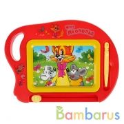 Доска для рисования ЛЕОПОЛЬД ч/б магнитная, магн.карандаш. в пак. "Играем вместе" в кор.3*48шт | фото №0