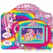Доска для рисования единороги магнитная. 30*27см, ч/б поле ИГРАЕМ ВМЕСТЕ в кор.2*84шт | фото №0