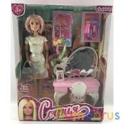 Кукла 29 см София, таулетный столик и акс, руки и ноги сгибаются КАРАПУЗ в кор.12шт | фото №0