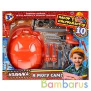 НАБОР ИНСТРУМЕНТОВ С КАСКОЙ "ИГРАЕМ ВМЕСТЕ" В РУСС. КОР. 40*32*6,3СМ в кор.2*18шт | фото №0