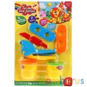 Набор теста для лепки MultiArt (2 цв теста, пресс, 2 насадки, нож) на блистере (русс уп) в кор2*36шт | фото №0