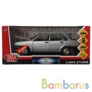 Машина металл свет-звук LADA 21099, 18,5 см, дв., кап.,баг.,инер.,сер., кор. Технопарк в кор.2*12шт | фото №0