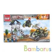 КОНСТРУКТОР ПЛАСТ. ВОЕННАЯ МАШИНА С ФИГУРКАМИ, 206ДЕТ. В КОР. 31*5*19СМ в кор.32шт | фото №0