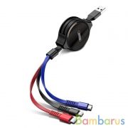 Дата-кабель Joyroom S-M365 Chinese knot series 3 in 1 retractable cable 1.2m (lightning+Micro+Type-c) (Черный) | фото №0