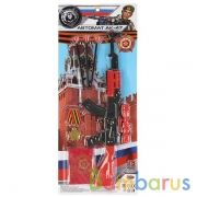 АВТОМАТ ИГРАЕМ ВМЕСТЕ СТРЕЛЯЕТ ПУЛЯМИ С ПРИСОСКАМИ, 55*22*3СМ НА КАРТ. (РУСС. УП.) в кор.2*48шт | фото №0