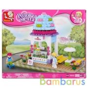 Конструктор пласт. магазин мороженого, с фигурками, 205дет. в русс. кор. 28*23*5см в кор.32шт | фото №0