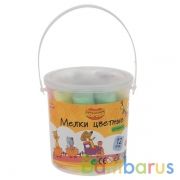 Мелки цветные асфальтовые для твор-ва, Оранжевая корова 12 шт (6 цв), в ведре MultiArt в кор.24шт | фото №0