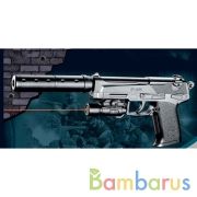 Пистолет с лазер. прицелом, с глушителем в пак. в кор.2*48шт | фото №0