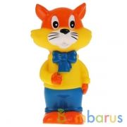 Игрушка пластизоль для ванны ЛЕОПОЛЬД Кот леопольд пищалка в сетке КАПИТОШКА в кор.12*24шт | фото №0