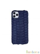 Синий чехол для IPhone из кожи Питона | фото №0