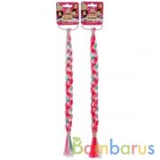 Аксесс. д/девочек СКАЗОЧНЫЙ ПАТРУЛЬ резинка с косой (розовый/бирюзовый) МИЛАЯ ЛЕДИ уп-10шт в кор50уп | фото №0