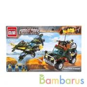 КОНСТРУКТОР ПЛАСТ. ВОЕННАЯ МАШИНА+САМОЛЕТ, С ФИГУРКАМИ, 241ДЕТ. В КОР. 31*5*19СМ в кор.32шт | фото №0